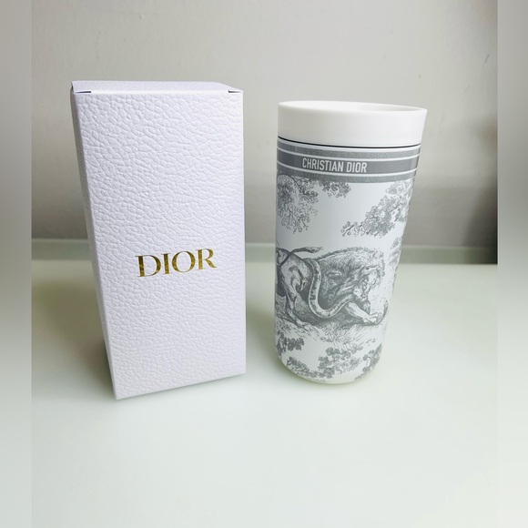 Dior Other - 🌷 Christian Dior travel Flask (Cup) Toile de Jouy Pattern Insulated🌷